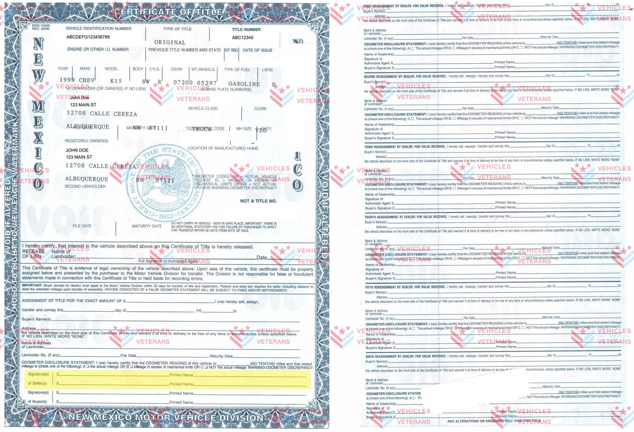 How to fill out a New Mexico car title when donating a vehicle