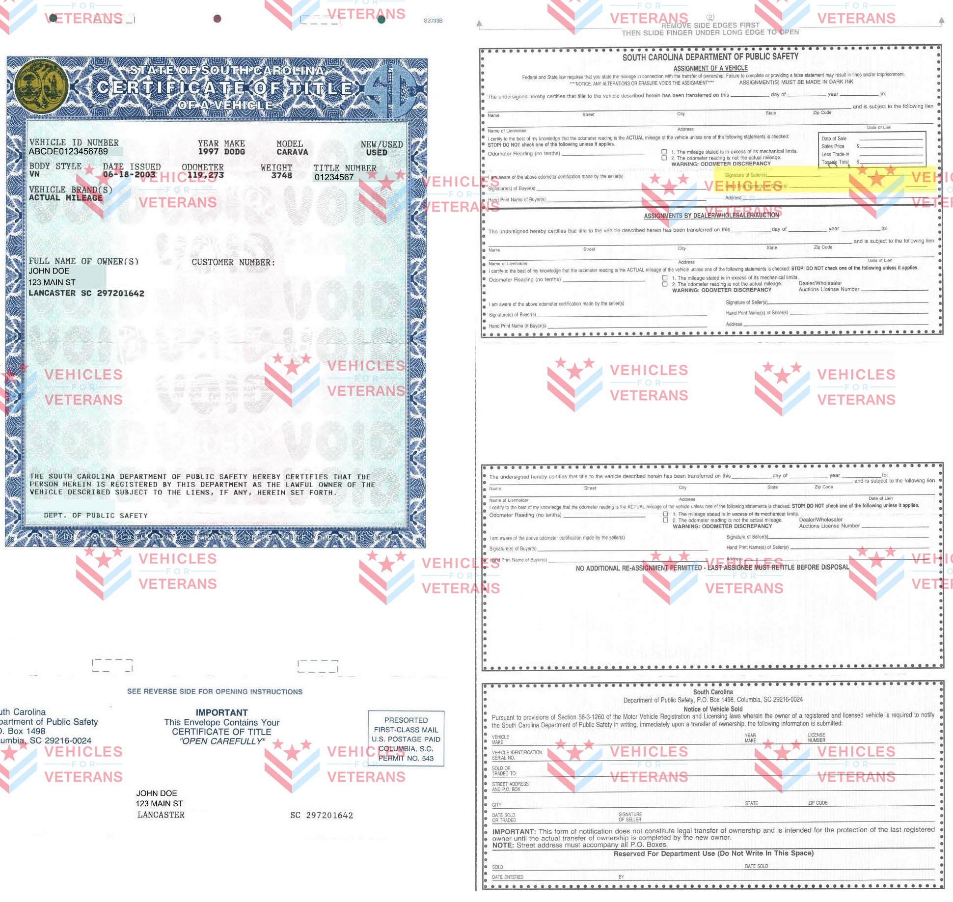 How to fill out a South Carolina vehicle title when you donate your car