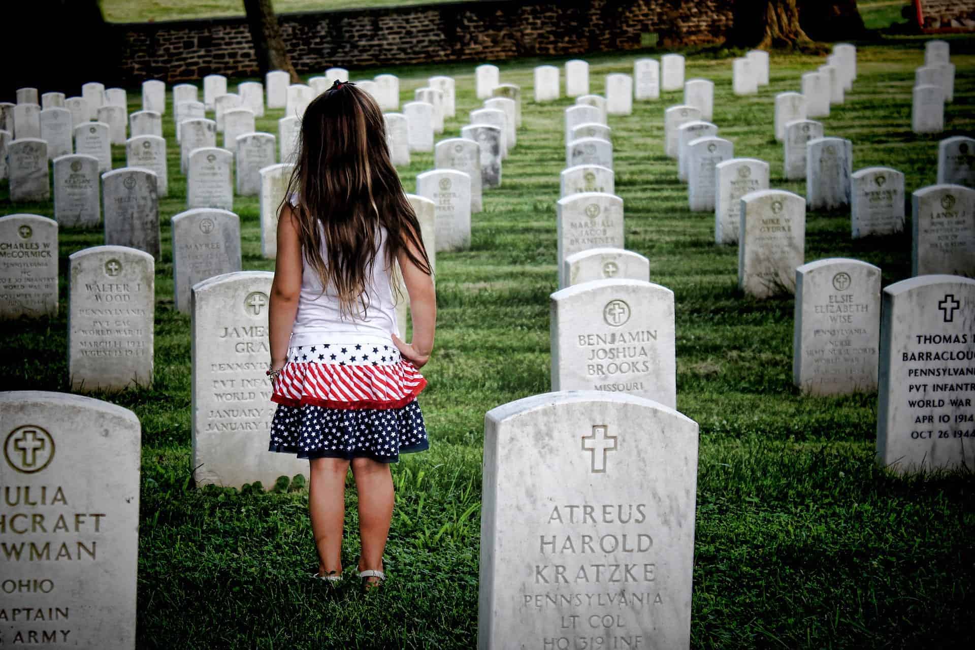 child in cemetery
