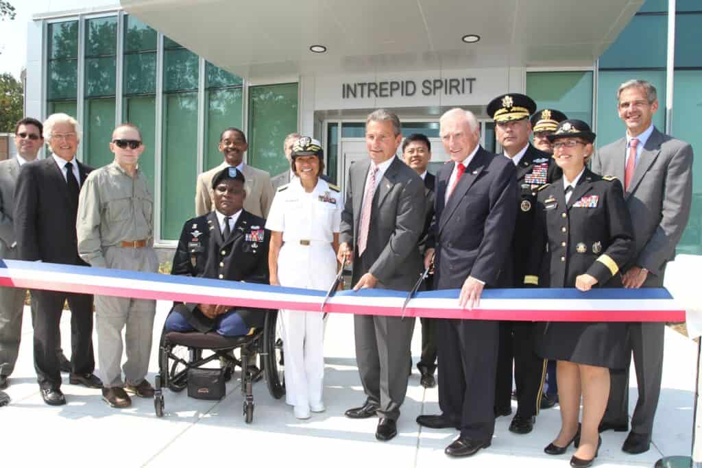 ribbon cutting ceremony for a veterans charity