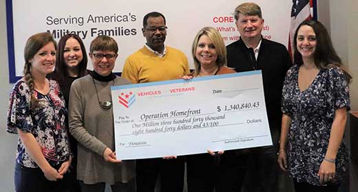Operation Homefront Check From Vehicles For Veterans For $1.34 Million