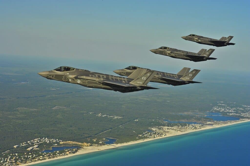 Three jet fighters flying in Florida