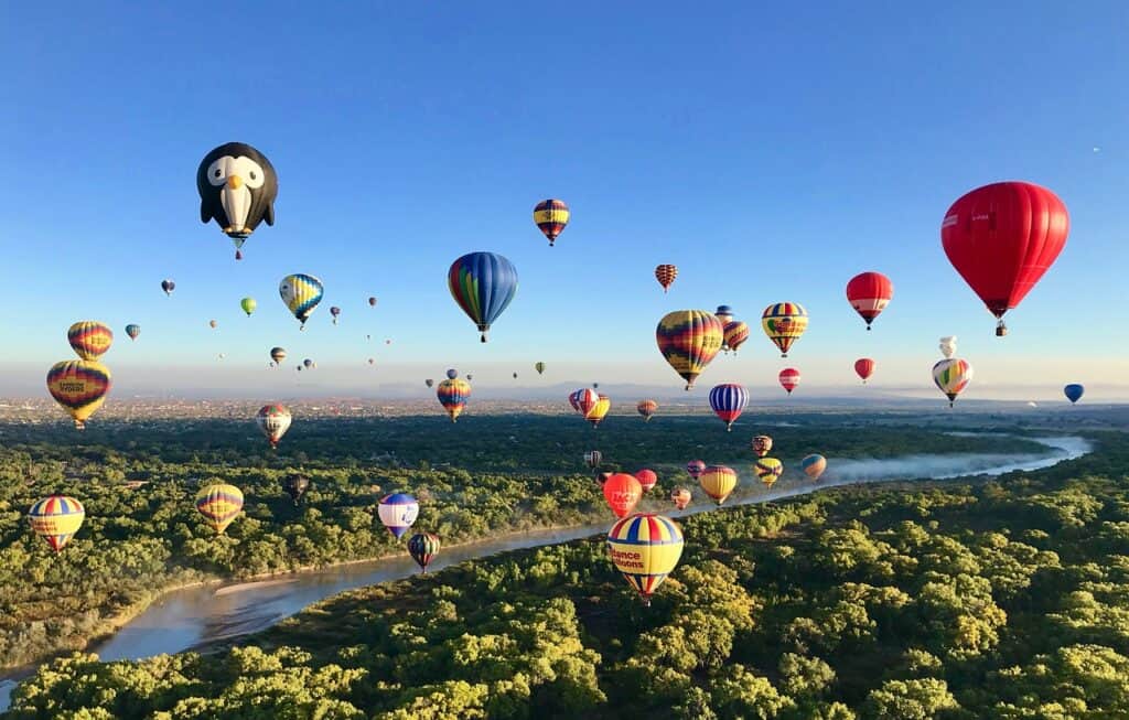 Albuquerque hot air balloons all over the sky