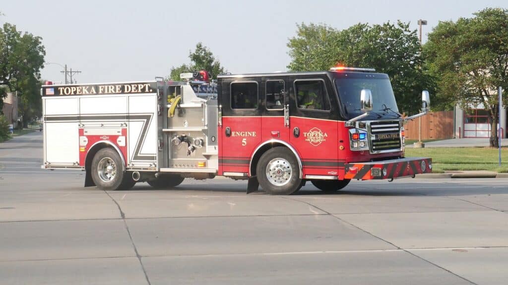 Firetruck outside in Topeka, Kansas