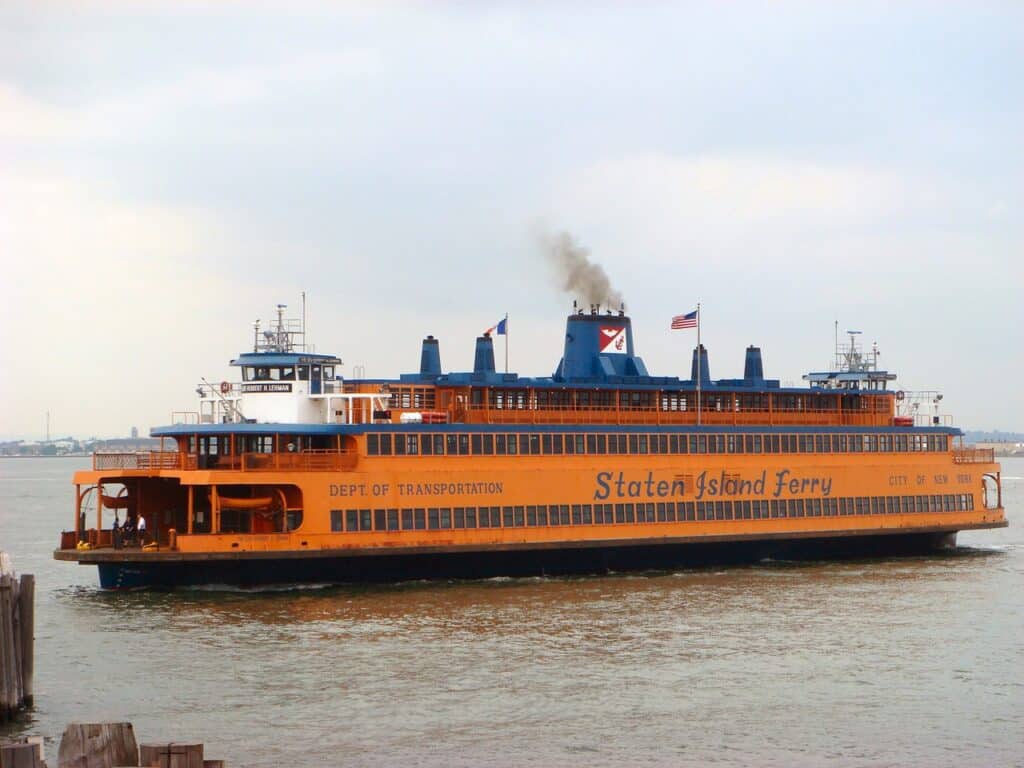 Staten island ferry outside side view