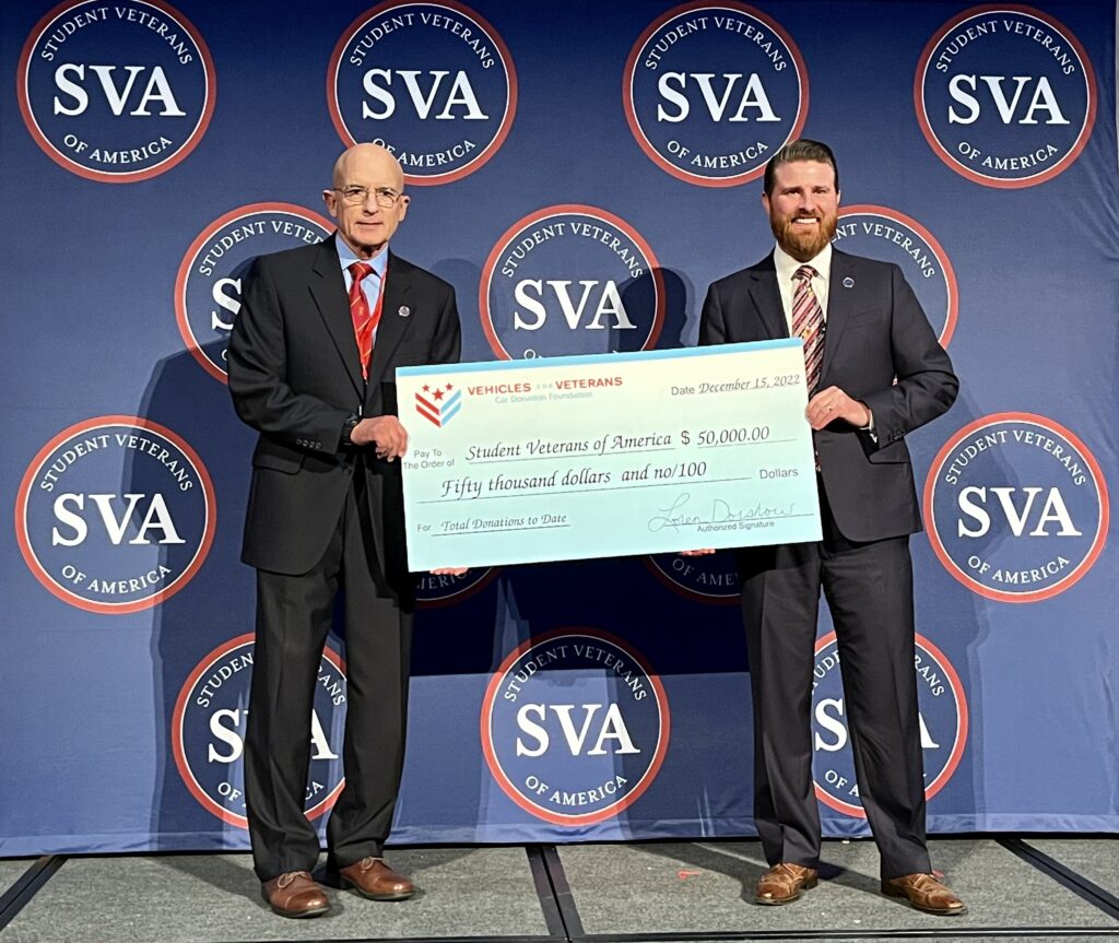big check handed to SVA--student veterans of America