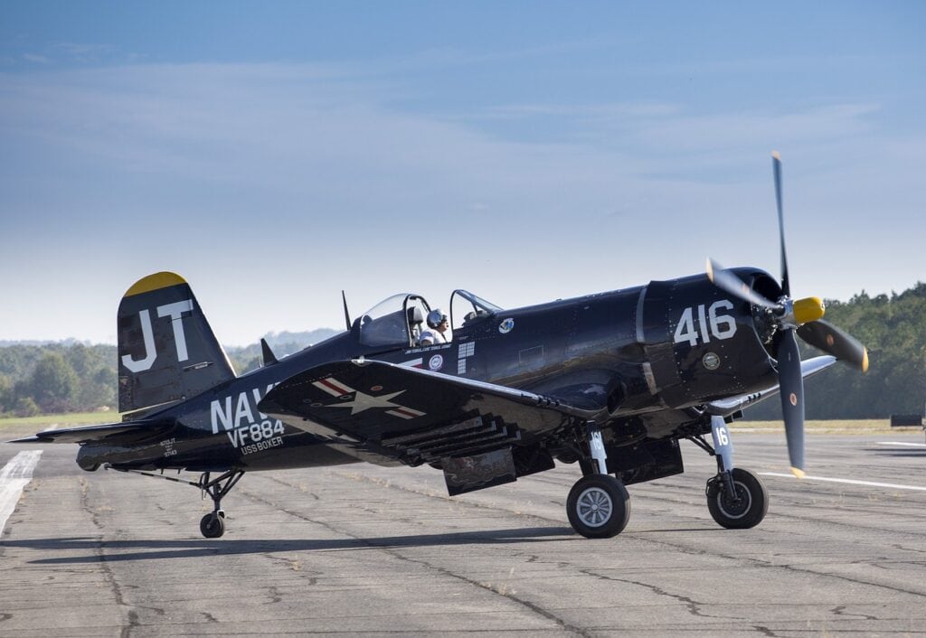 Old air force plane outside on a runway in Georgia