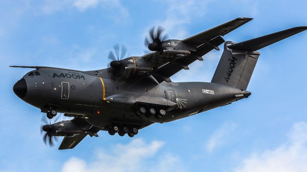 Airforce cargo airplane flying