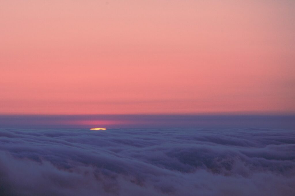 View from above the clouds in Fremont, California