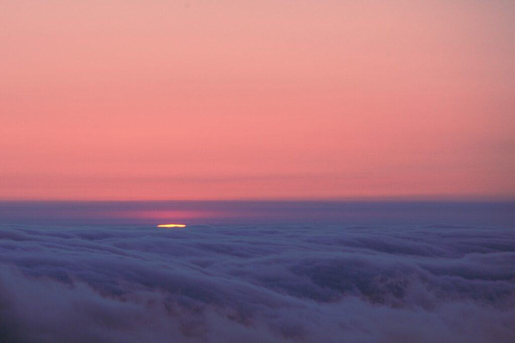 View from above the clouds in Fremont, California