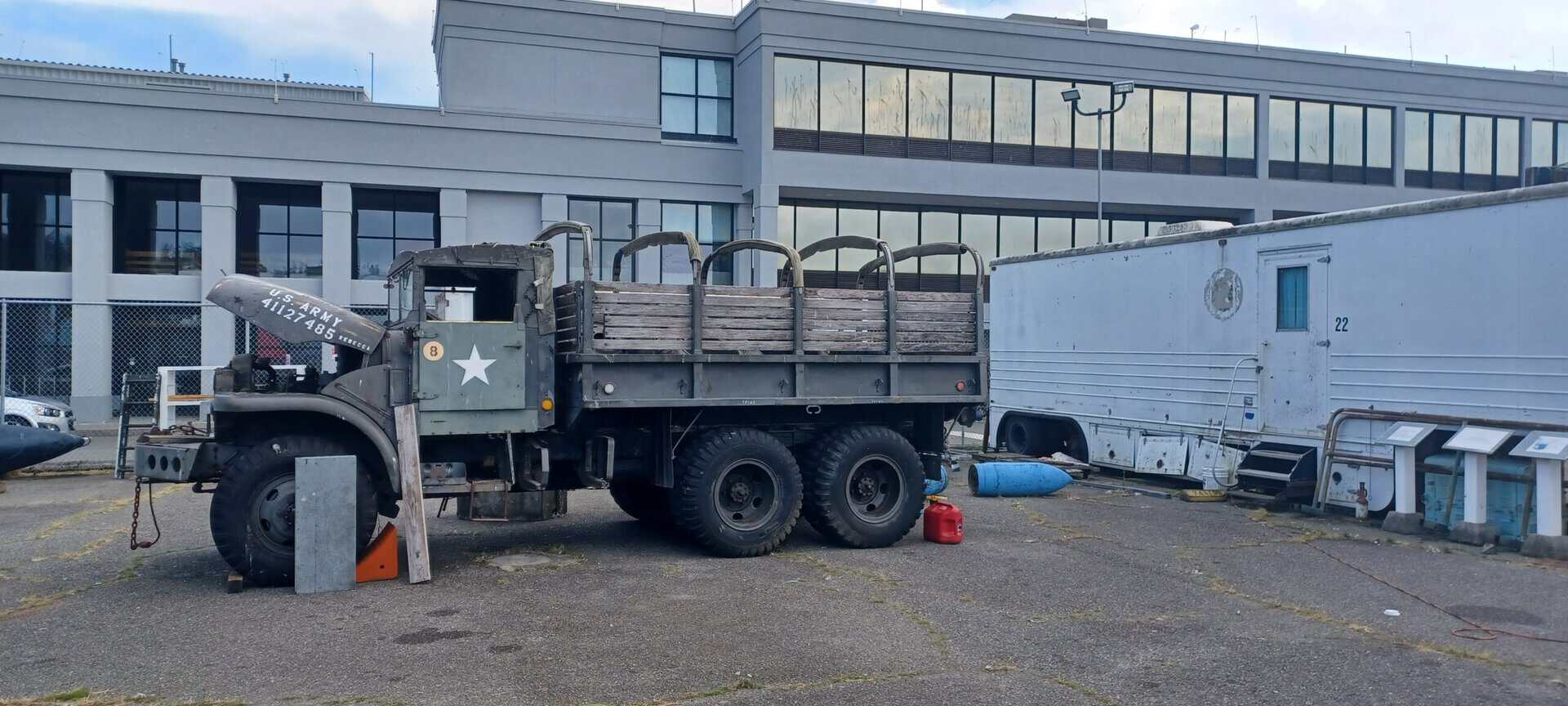 profile view of Korean War era truck donated to Vehicles For Veterans from Pacific Northwest Naval Air Museum